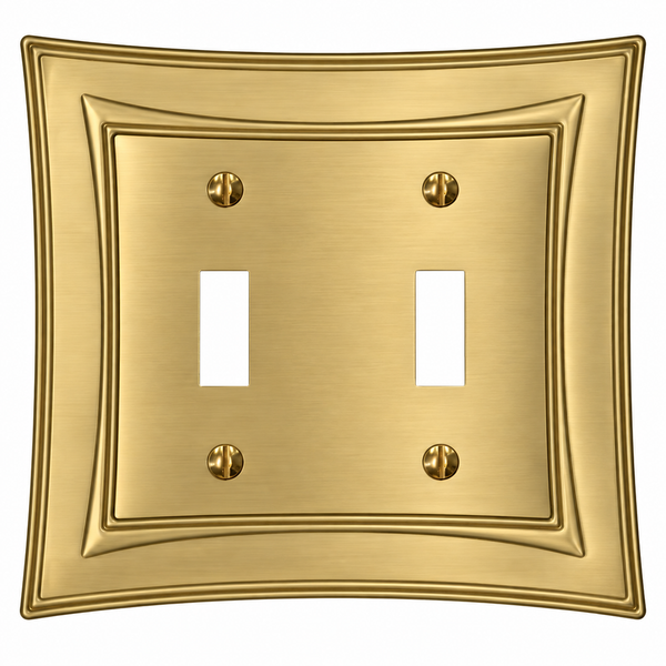 Modern Biba Satin Gold Cast - 2 Toggle Wallplate
