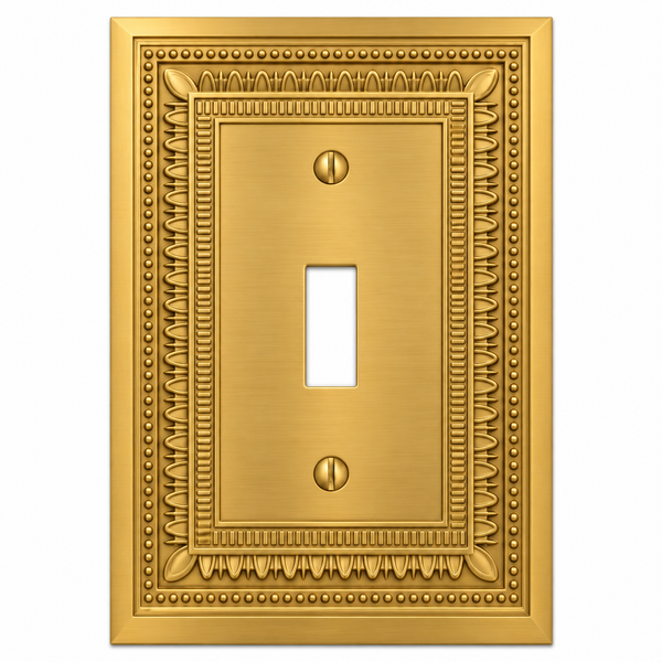 Filigree Border Satin Gold Cast - 1 Toggle Wallplate