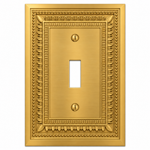 Filigree Border Satin Gold Cast - 1 Toggle Wallplate