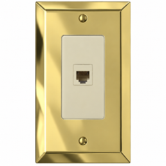 Century Polished Brass Steel - 1 Phone Jack Wallplate