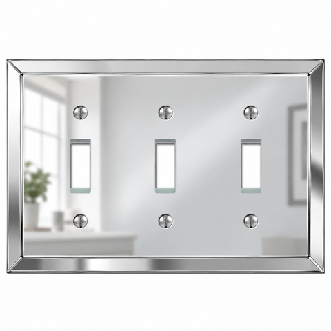 Mirror Acrylic - 3 Toggle Wallplate