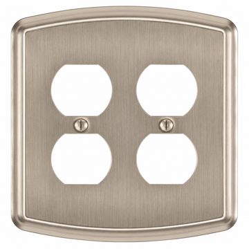Irvine Brushed Nickel Steel - 2 Duplex Wallplate