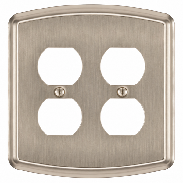 Irvine Brushed Nickel Steel - 2 Duplex Wallplate