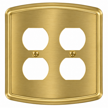Irvine Brushed Gold Steel - 2 Duplex Wallplate
