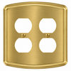 Irvine Brushed Gold Steel - 2 Duplex Wallplate