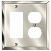 Century Polished Nickel Steel - 1 Rocker / 1 Duplex Wallplate