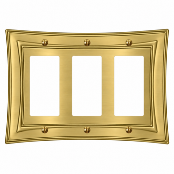 Modern Biba Satin Gold Cast - 3 Rocker Wallplate