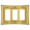 Modern Biba Satin Gold Cast - 3 Rocker Wallplate