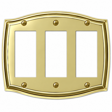 Sonoma Polished Brass Steel - 3 Rocker Wallplate