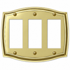 Sonoma Polished Brass Steel - 3 Rocker Wallplate