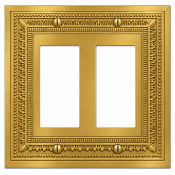 Filigree Border Satin Gold Cast - 2 Rocker Wallplate