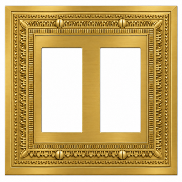 Filigree Border Satin Gold Cast - 2 Rocker Wallplate