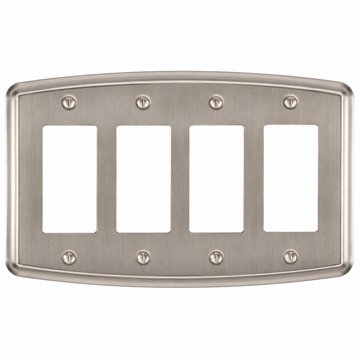 Irvine Brushed Nickel Steel - 4 Rocker Wallplate