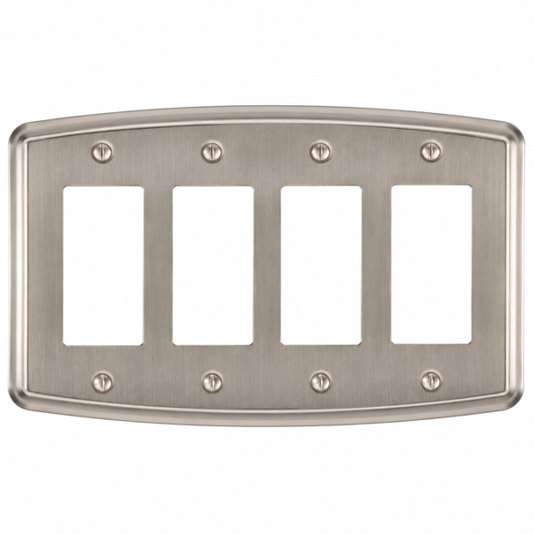 Irvine Brushed Nickel Steel - 4 Rocker Wallplate