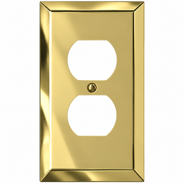 Century Polished Brass Steel - 1 Duplex Wallplate
