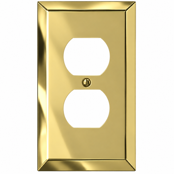 Century Polished Brass Steel - 1 Duplex Wallplate