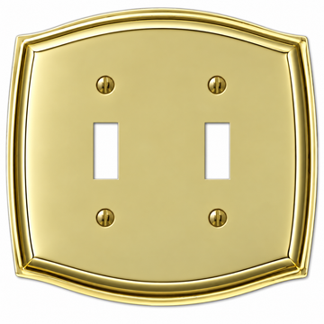 Sonoma Polished Brass Steel - 2 Toggle Wallplate
