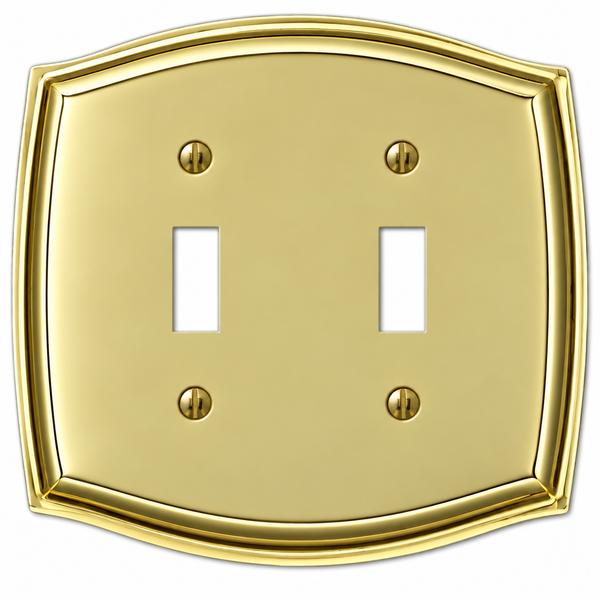 Sonoma Polished Brass Steel - 2 Toggle Wallplate