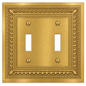 Filigree Border Satin Gold Cast - 2 Toggle Wallplate