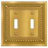 Filigree Border Satin Gold Cast - 2 Toggle Wallplate