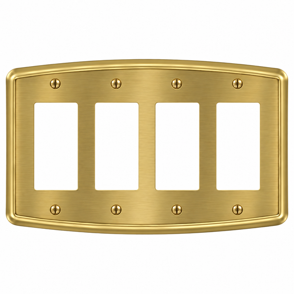 Irvine Brushed Gold Steel - 4 Rocker Wallplate