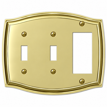 Sonoma Polished Brass Steel - 2 Toggle / 1 Rocker Wallplate