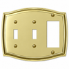 Sonoma Polished Brass Steel - 2 Toggle / 1 Rocker Wallplate