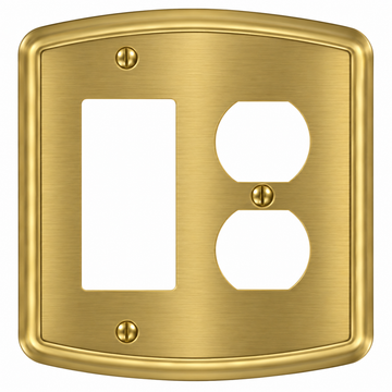Irvine Brushed Gold Steel - 1 Rocker/1 Duplex Wallplate