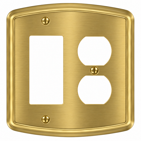 Irvine Brushed Gold Steel - 1 Rocker/1 Duplex Wallplate