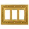 Filigree Border Satin Gold Cast - 3 Rocker Wallplate