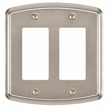 Irvine Brushed Nickel Steel - 2 Rocker Wallplate