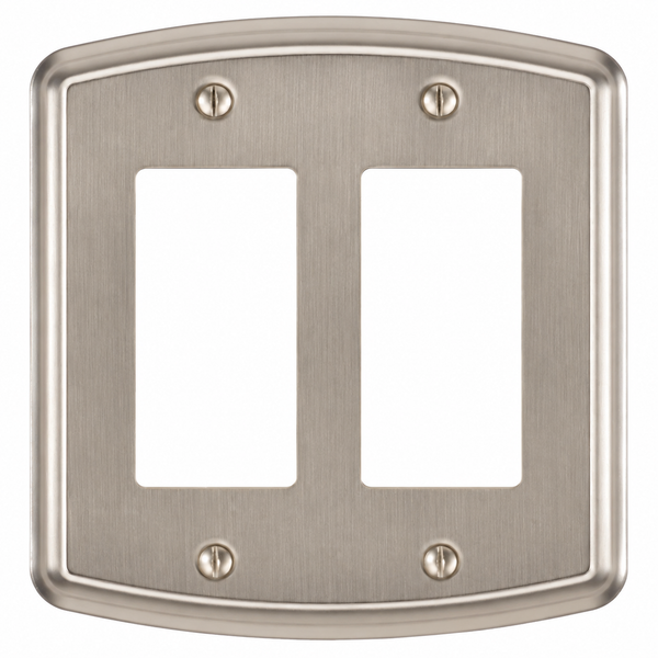 Irvine Brushed Nickel Steel - 2 Rocker Wallplate