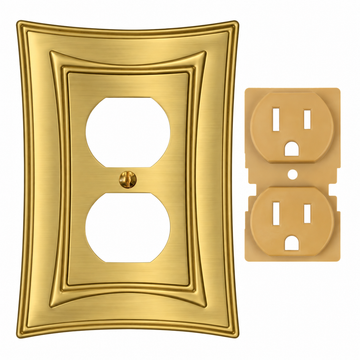 Modern Biba Satin Gold Cast - 1 Duplex Wallplate