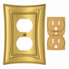 Modern Biba Satin Gold Cast - 1 Duplex Wallplate