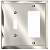 Century Polished Nickel Steel - 1 Toggle / 1 Rocker Wallplate