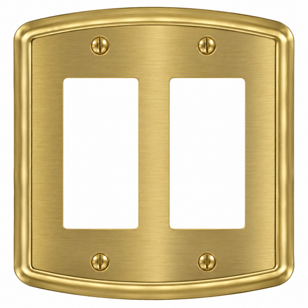 Irvine Brushed Gold Steel - 2 Rocker Wallplate