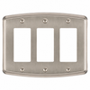 Irvine Brushed Nickel Steel - 3 Rocker Wallplate