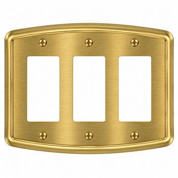 Irvine Brushed Gold Steel - 3 Rocker Wallplate