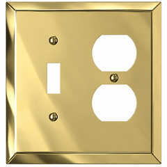 Century Polished Brass Steel - 1 Toggle / 1 Duplex Wallplate