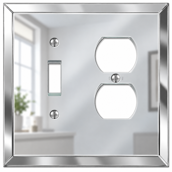 Mirror Acrylic - 1 Toggle / 1 Duplex Wallplate