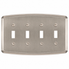 Irvine Brushed Nickel Steel - 4 Toggle Wallplate