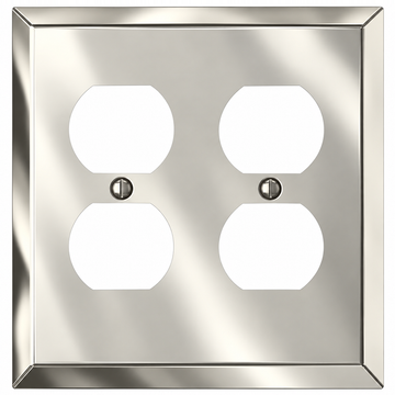 Century Polished Nickel Steel - 2 Duplex Wallplate