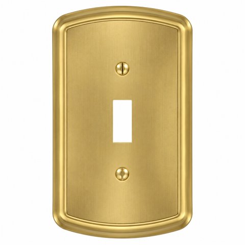 Irvine Brushed Gold Steel - 1 Toggle Wallplate