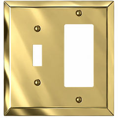 Century Polished Brass Steel - 1 Toggle / 1 Rocker Wallplate