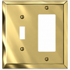 Century Polished Brass Steel - 1 Toggle / 1 Rocker Wallplate