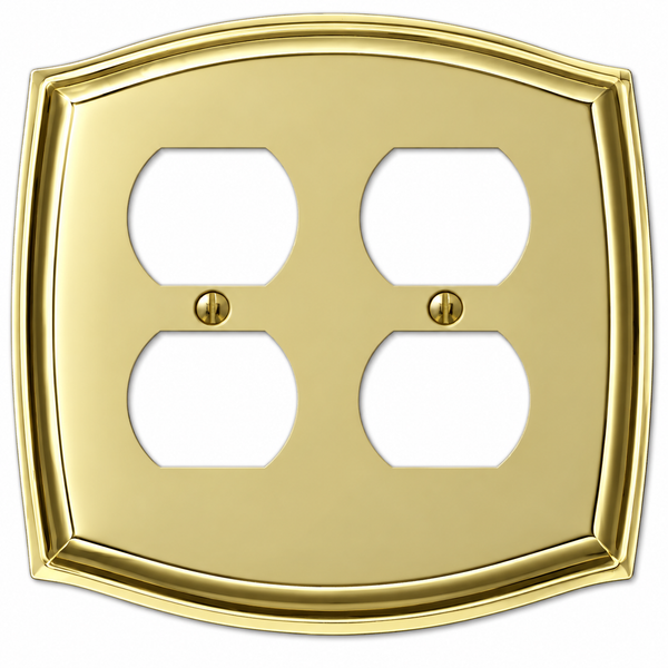 Sonoma Polished Brass Steel - 2 Duplex Wallplate