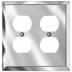 Century Polished Chrome Steel - 2 Duplex Wallplate