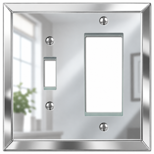 Mirror Acrylic - 1 Toggle / 1 Rocker Wallplate