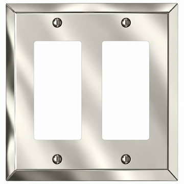 Century Polished Nickel Steel - 2 Rocker  Wallplate
