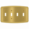 Irvine Brushed Gold Steel - 4 Toggle Wallplate